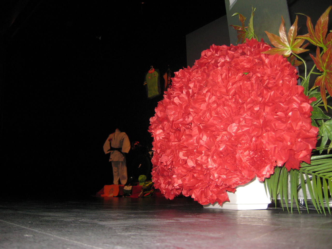 Decoración del escenario del teatro en la V Gala del Deporte de Puebla de la Calzada (Foto: Vicente de los Ríos)