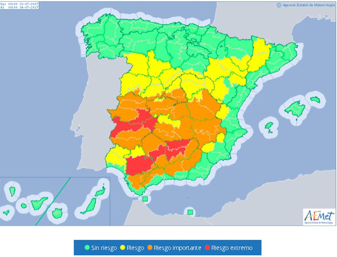 El 112 activa la alerta roja por altas temperaturas para los días 13 y 14 de julio