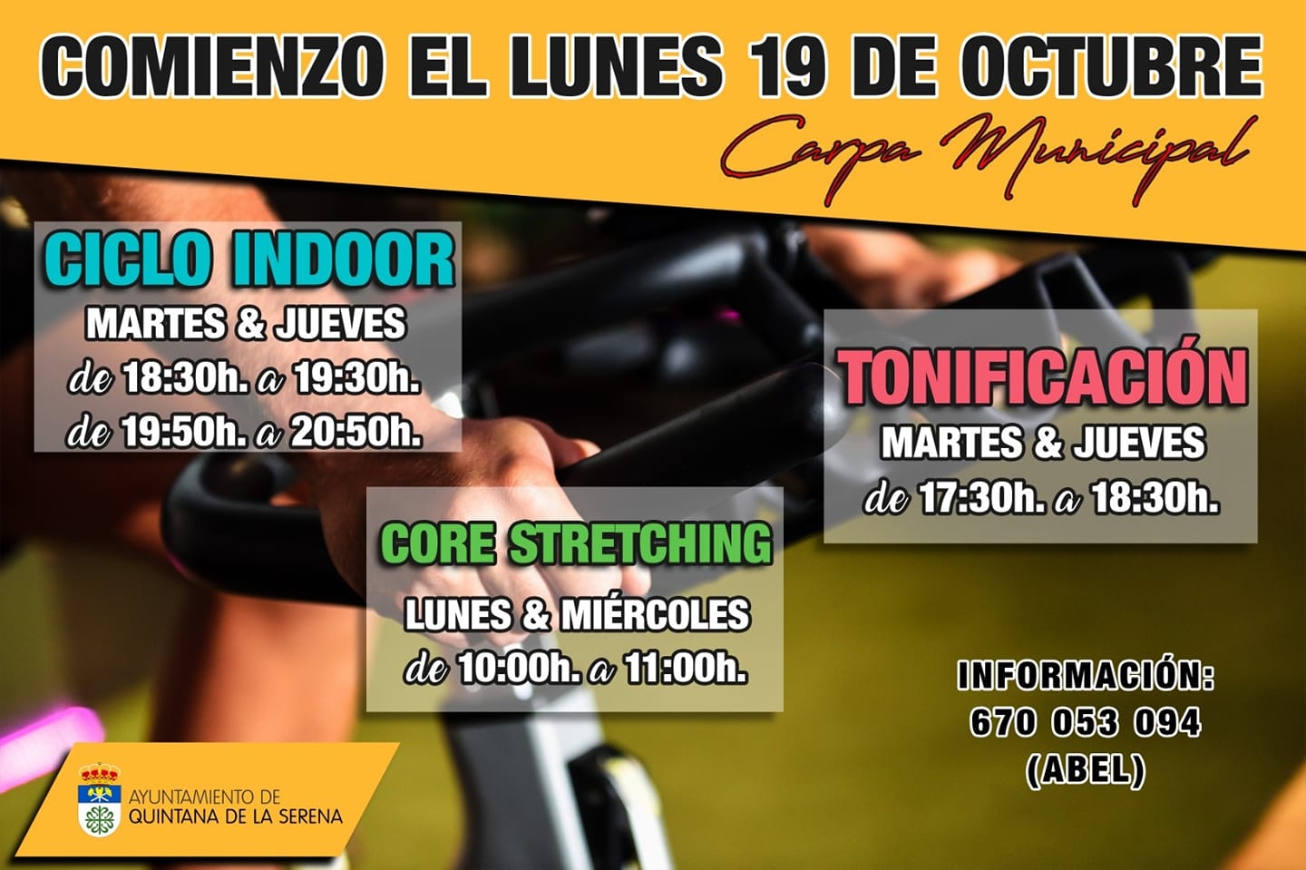 Hoy regresan las clases de spinning, core stretching y tonificación en la carpa municipal