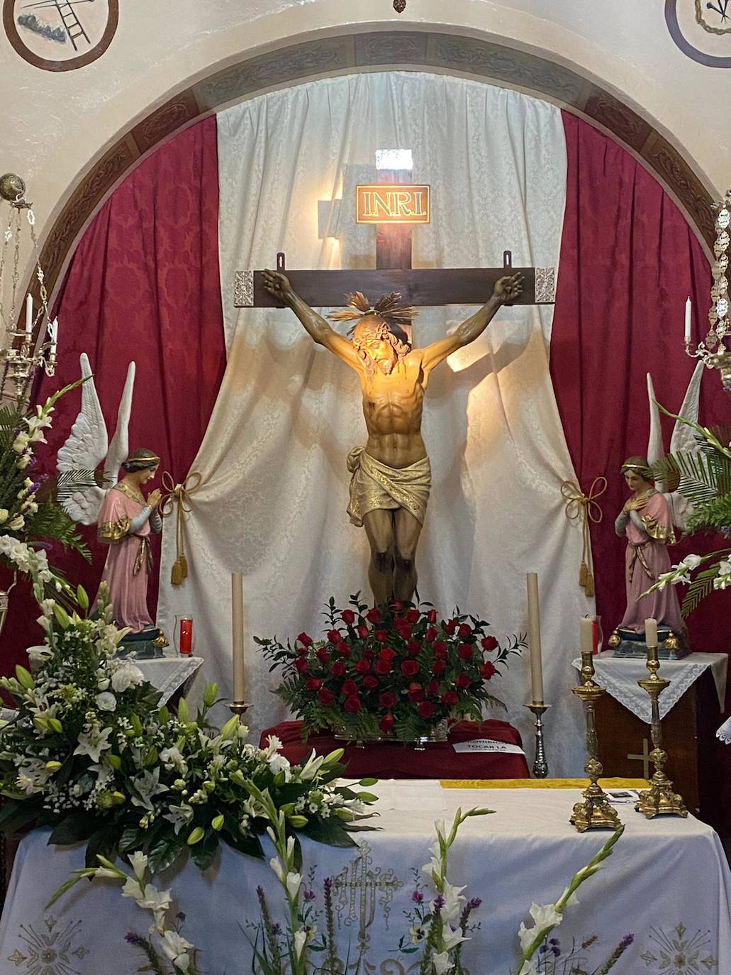 La imagen del Cristo tras los trabajos de restauración y limpieza 