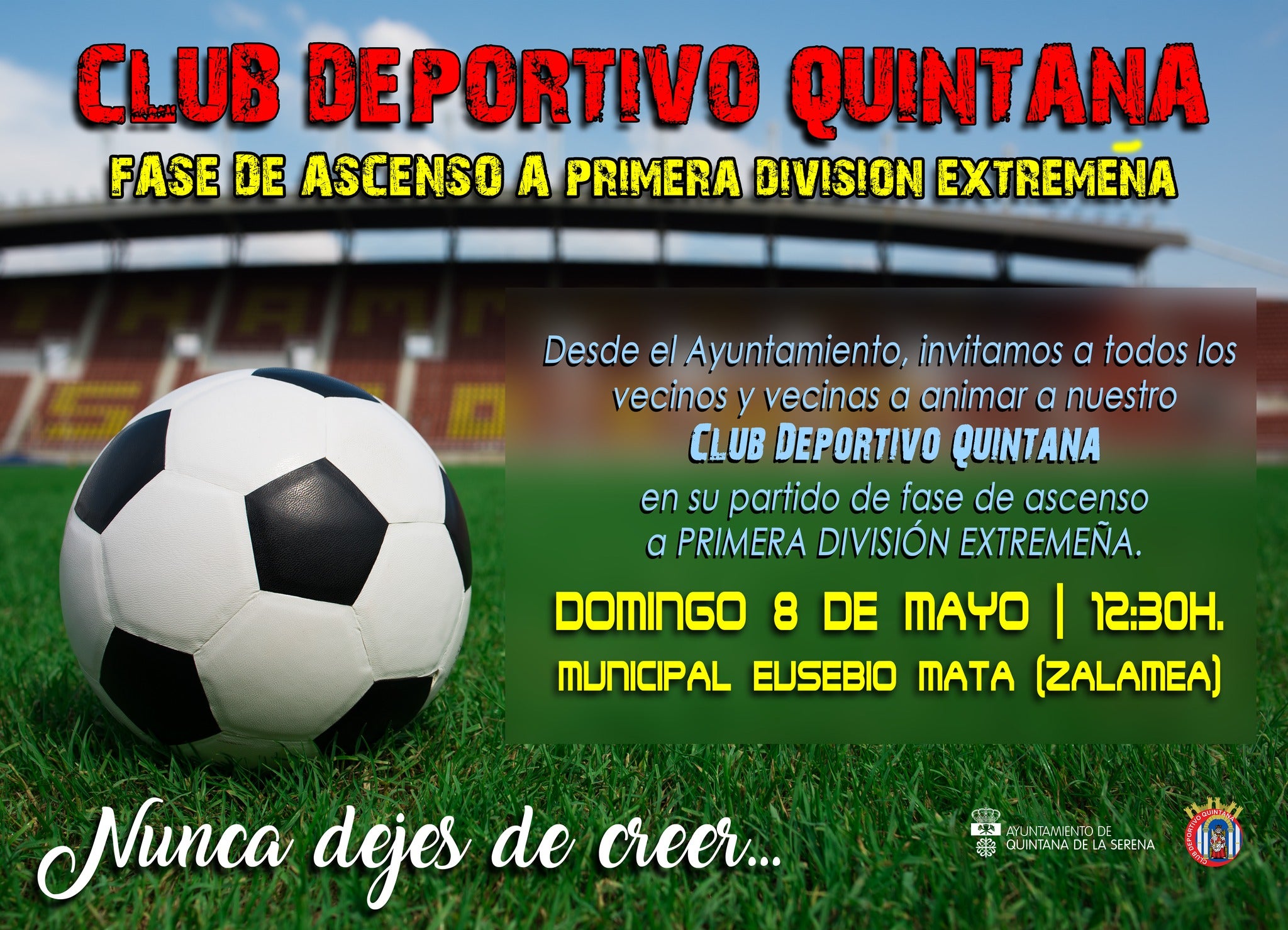 El CD Quintana busca el apoyo de su afición en el último paso hacia el ascenso