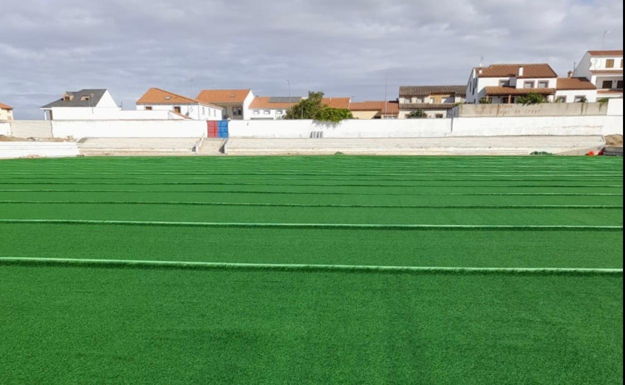 Las obras del campo de fútbol avanzan a buen ritmo
