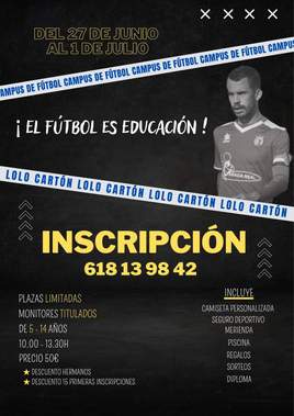Abierto el plazo de inscripción para el campus de fútbol 'Lolo Cartón'