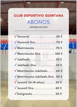 El CD Quintana pone a la venta los abonos para la próxima temporada