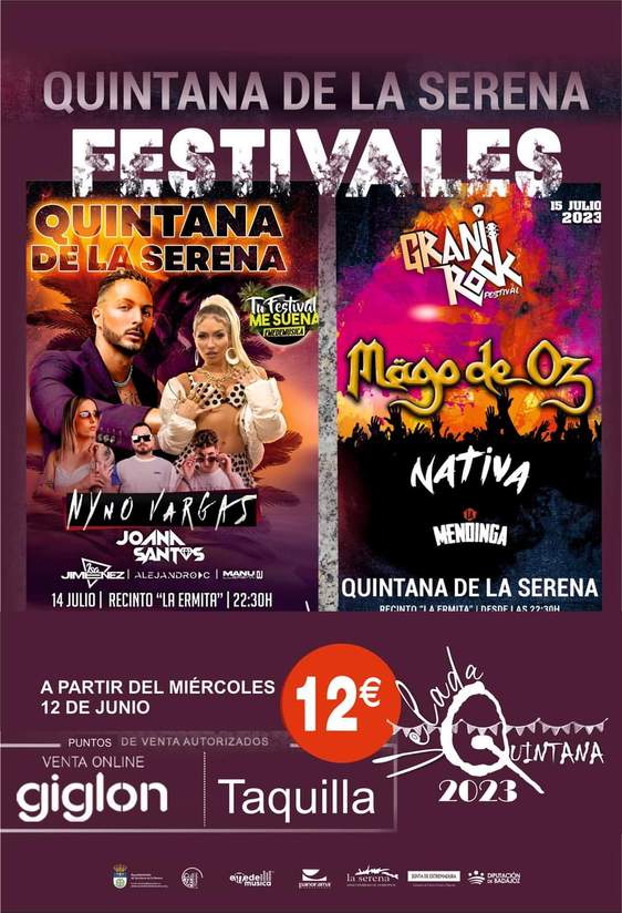 Las entradas para la fiesta Latina y Granirock, hasta el 12 de julio en la Casa de la Cultura