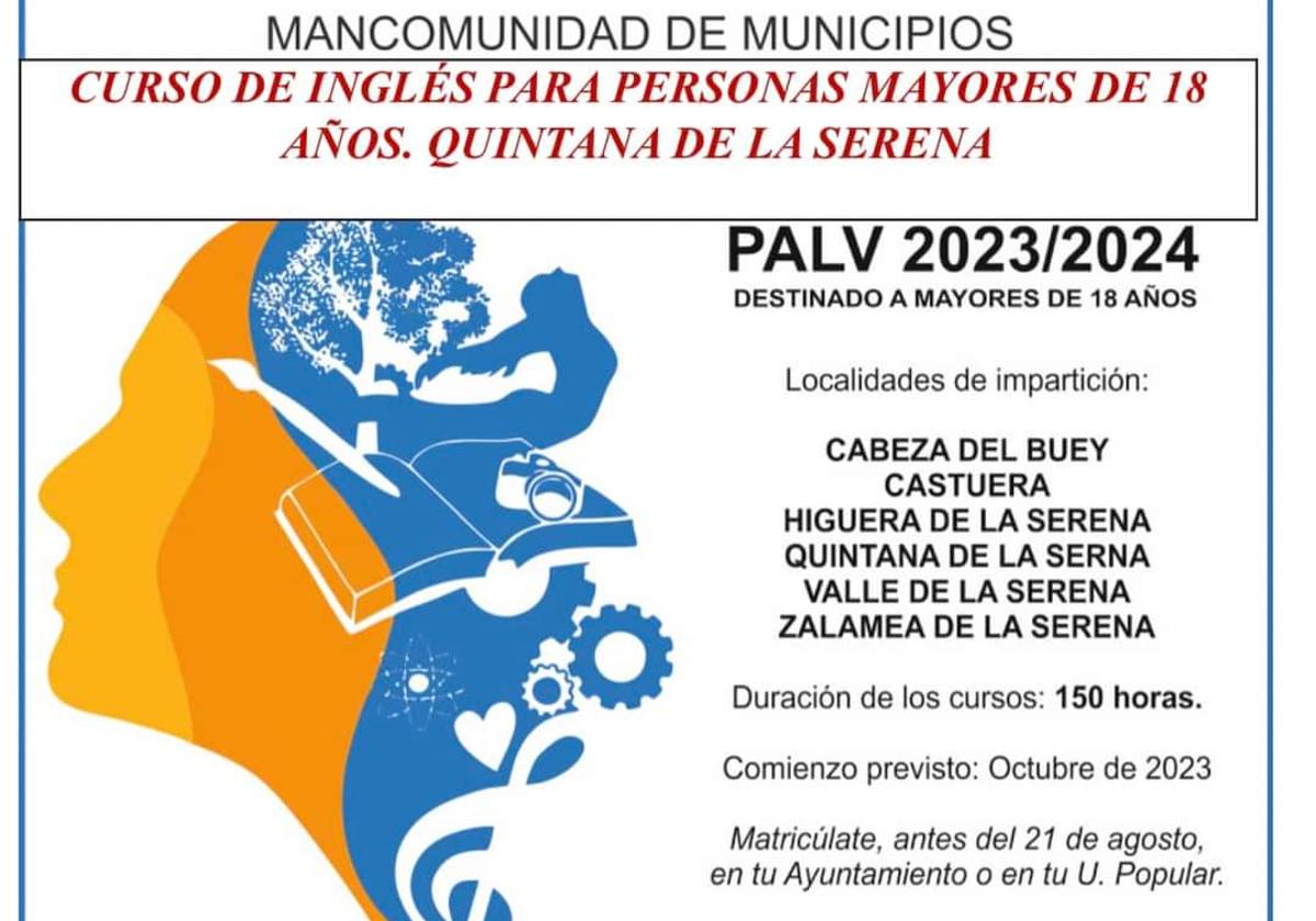 Curso de inglés para mayores de 18 años a través de la Universidad Popular