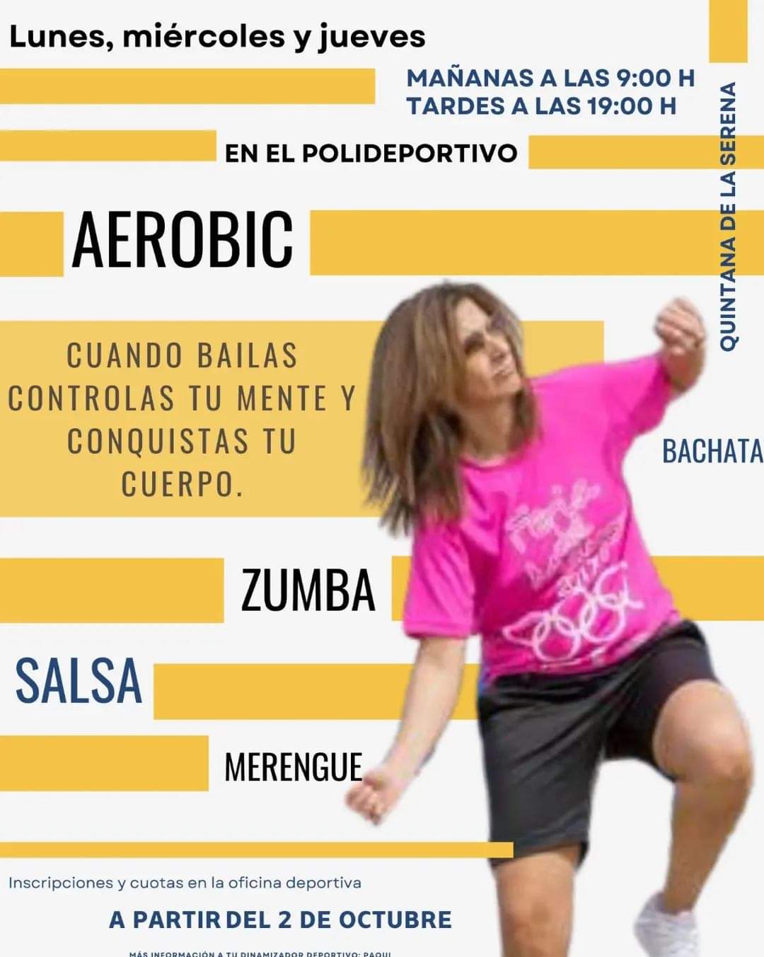 Abierto el plazo de inscripción para aerobic, zumba y salsa