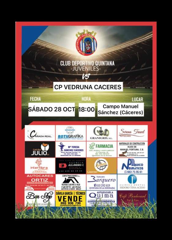 El CD Quintana juvenil se desplaza a Cáceres para alargar su buen momento