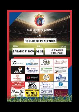 El CD Quintana juvenil se desplaza a Plasencia para alargar su buen momento