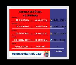 La cantera de CD Quintana jugará este fin de semana 4 partidos