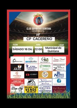 El CD Quintana Juvenil cierra el año como local ante el CP Cacereño