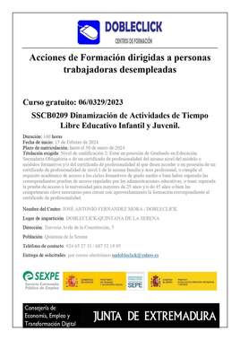Curso de dinamización de actividades de tiempo libre educativo infantil y juvenil en Quintana