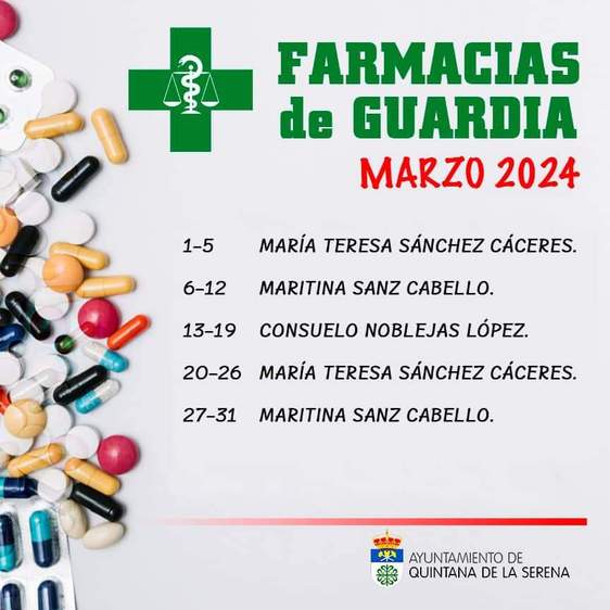 Publicado el horario de las farmacias para el mes de marzo