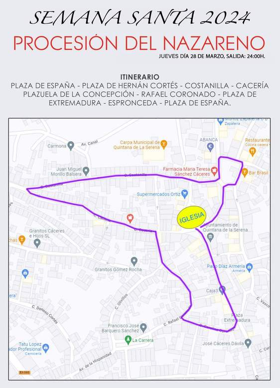 Presentado el horario y recorrido de la Procesión del Nazareno