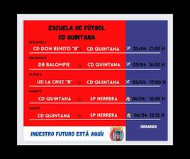 La cantera de CD Quintana jugará este fin de semana cinco partidos