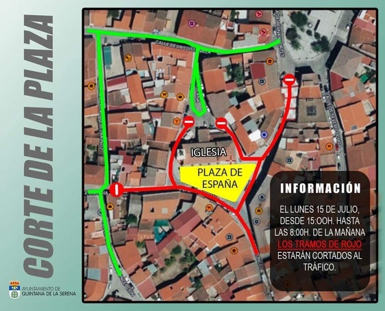 Anunciados los horarios de corte de La Plaza de España por 'La Velá