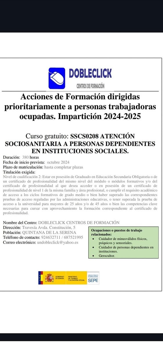 Curso de de Atención sociosanitaria en Quintana