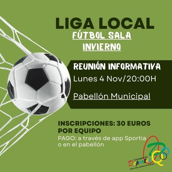 Abierto el plazo de inscripción para el campeonato de fútbol sala de invierno