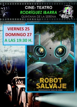 Doble sesión de 'Robot Salvaje' en el Cine Teatro Rodríguez Ibarra
