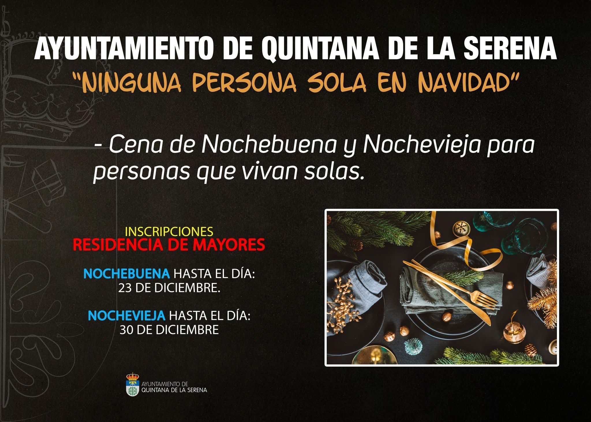 'Ninguna persona sola en Navidad', gesto navideño del Ayuntamiento de Quintana