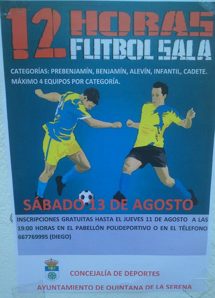 Quince equipos jugarán el próximo sábado las 12 horas de fútbol sala