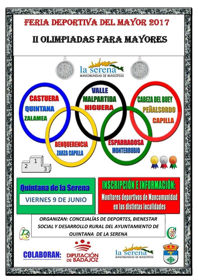 ‘La Feria del Mayor, II Olimpiadas de Quintana’ se celebrarán el 9 de junio