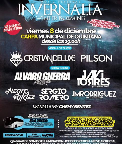 Cientos de jóvenes de la comarca disfrutarán del mejor ambiente en el Invernalia Music Festival