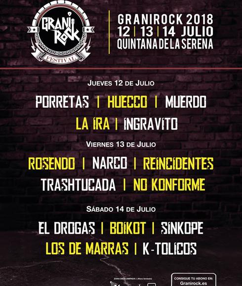 El Festival Granirock presenta su cartel por días con quince conciertos