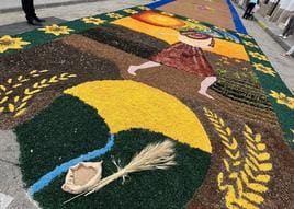 Una de las alfombras realizadas el año pasado.