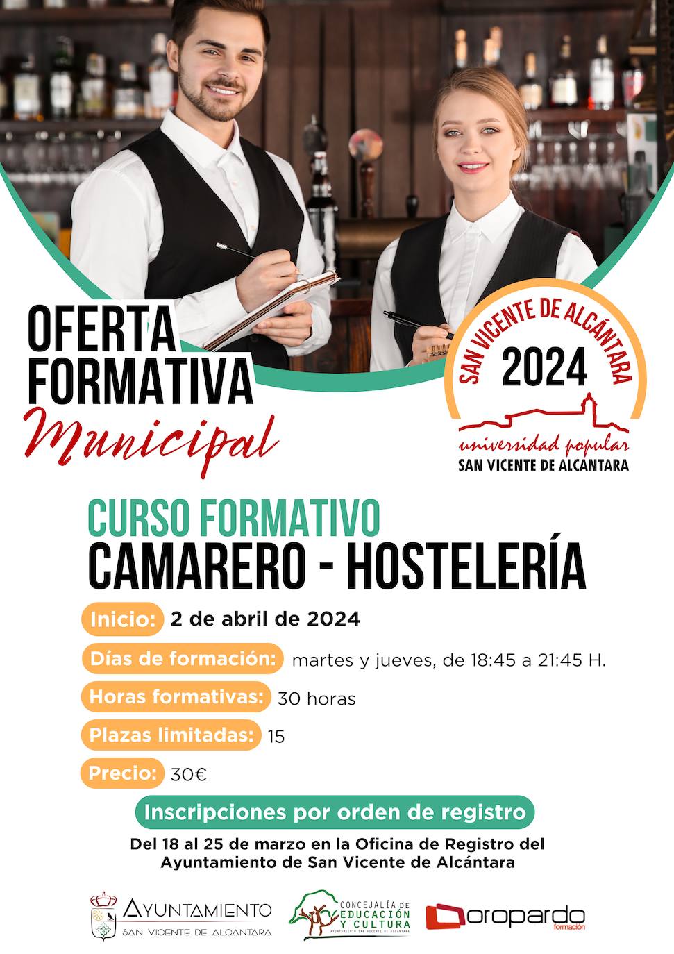 Cartel anunciador de la oferta formativa.
