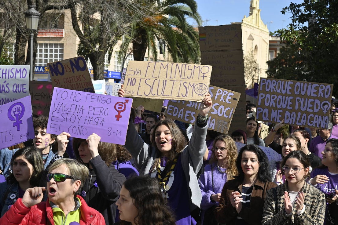 Manifestación por el 8M en Badajoz. 