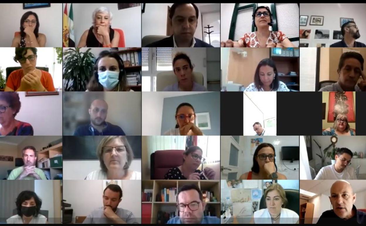 Participantes en el encuentro virtual en el que se empezó a dar forma al protocolo.