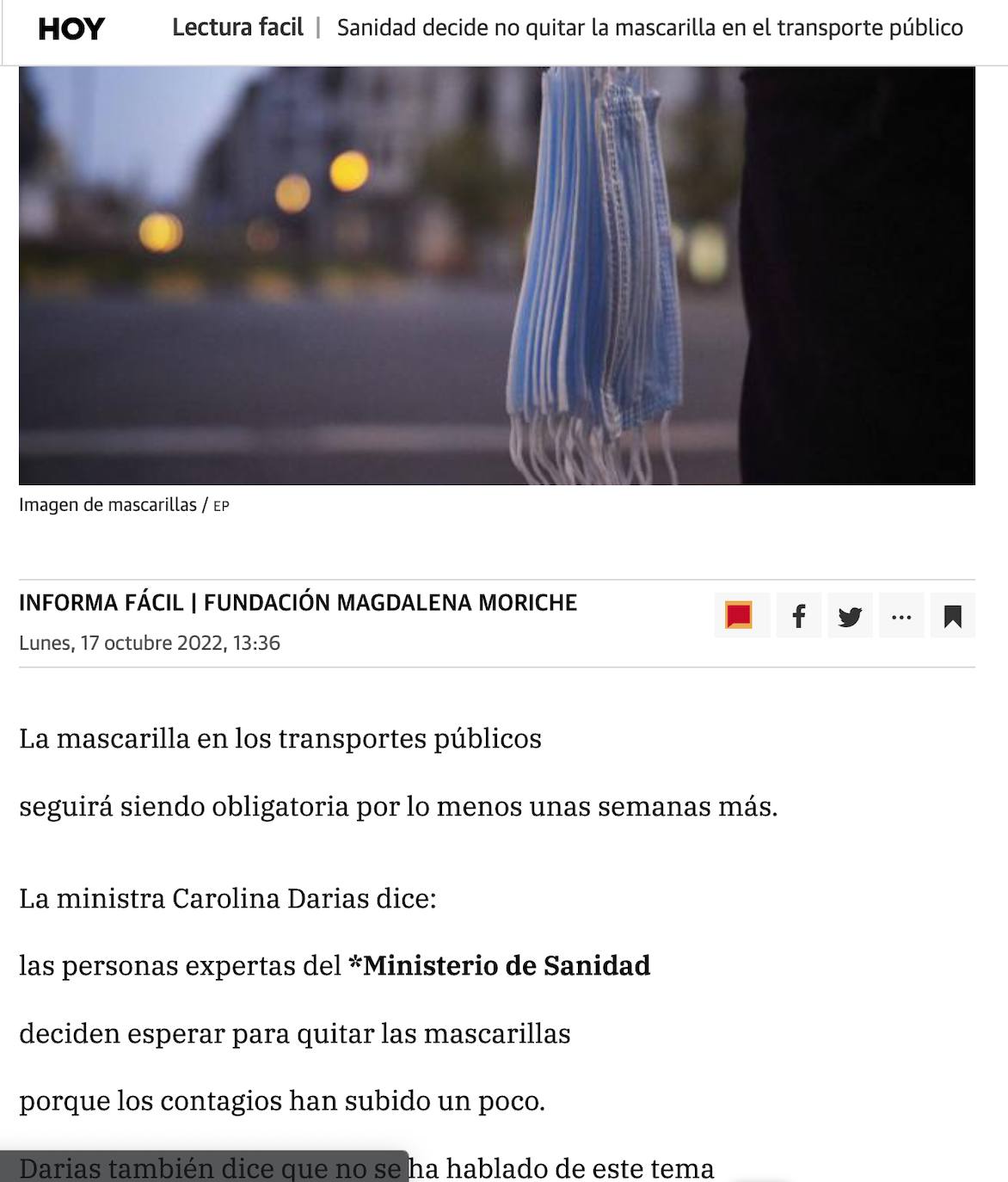 Texto web adaptado a lectura fácil 