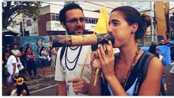 En una manifestación por los derechos indígenas.