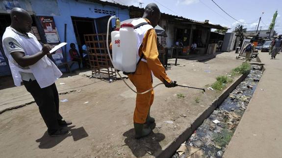 Labores de prevención y lucha contra la malaria en Koumassi, un suburbio de Abidjan, en Costa de Marfil.