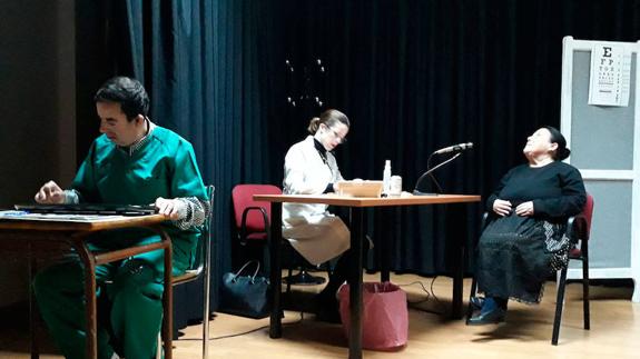 Un momento de la representación en Galisteo.