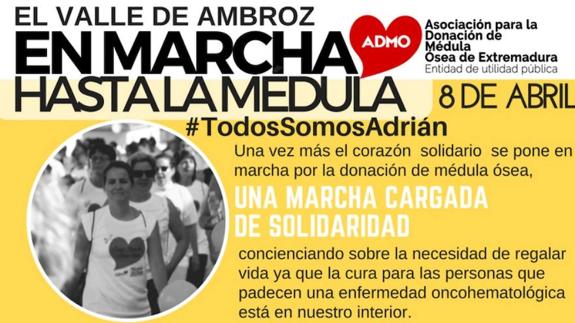 Imagen de la campaña lanzada por Admo para ayudar a Adrián.