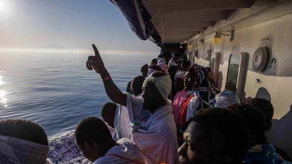 Inmigrantes rescatados en el Mediterráneo.