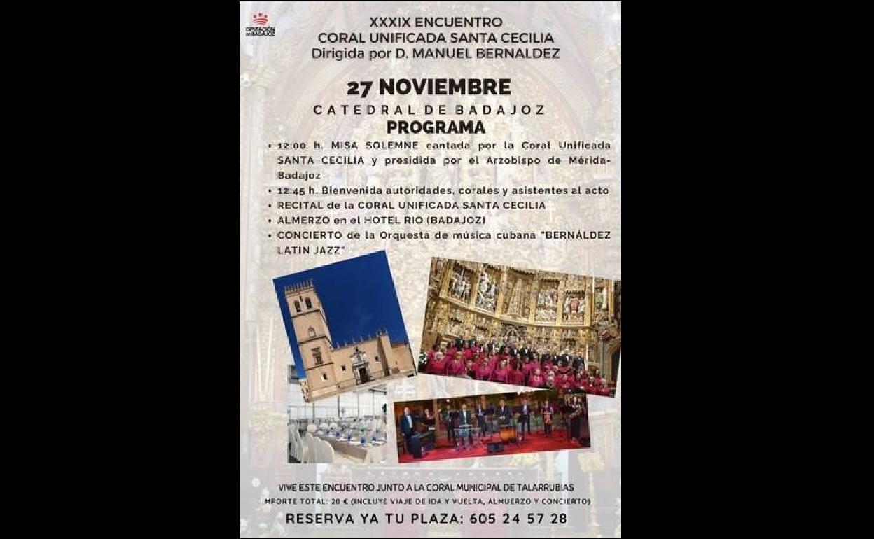 La Catedral de Badajoz acoge el XXXIX Encuentro de la Coral Unificada Santa Cecilia