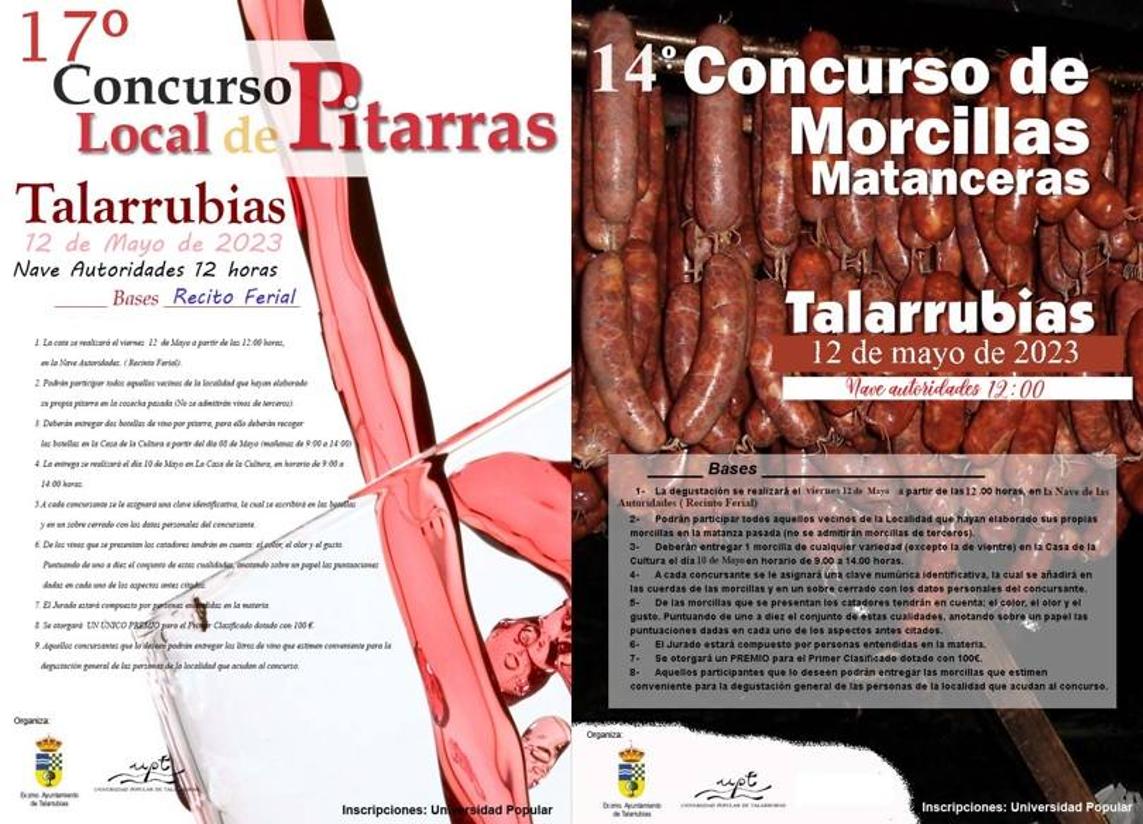 Convocados el concurso de Pitarras y de Morcillas Matanceras de Talarrubias