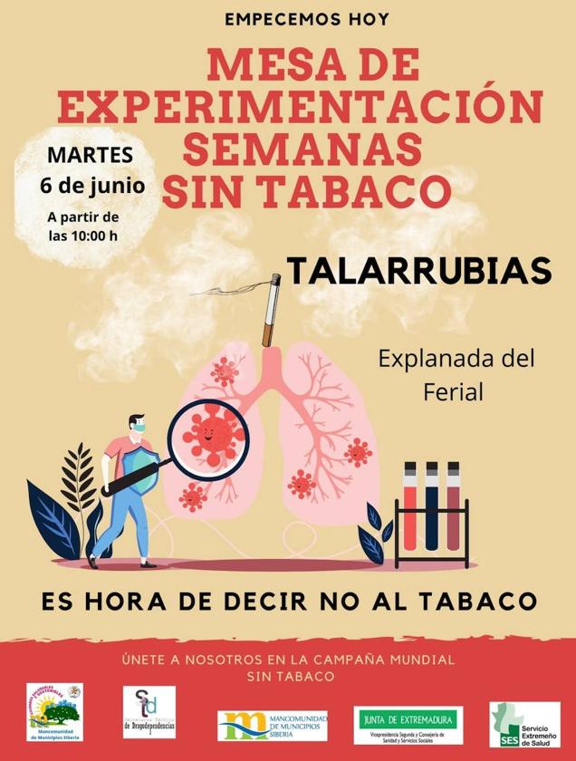 Mesa de Experimentación Semanas sin Tabaco en Talarrubias