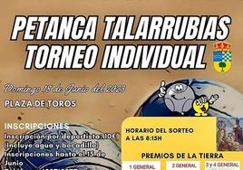 Inscripciones abiertas para el Torneo de Petanca Individual de Talarrubias