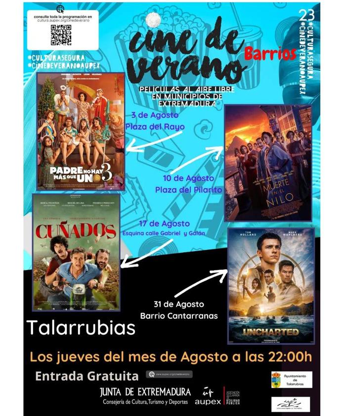 El Cine de Verano llevará 4 películas a Talarrubias