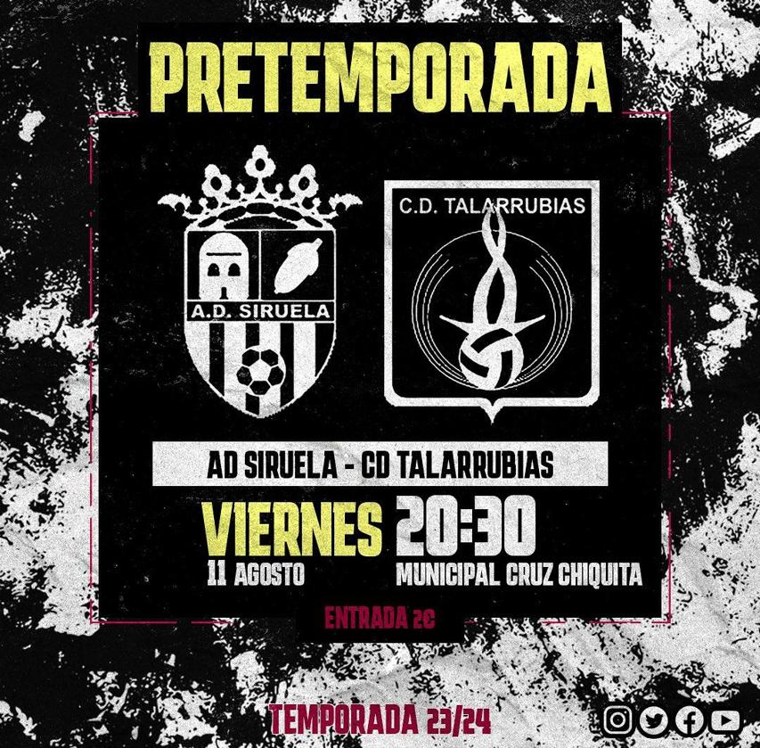 El CD Talarrubias se enfrenta al AD Siruela en el segundo amistoso de la pretemporada