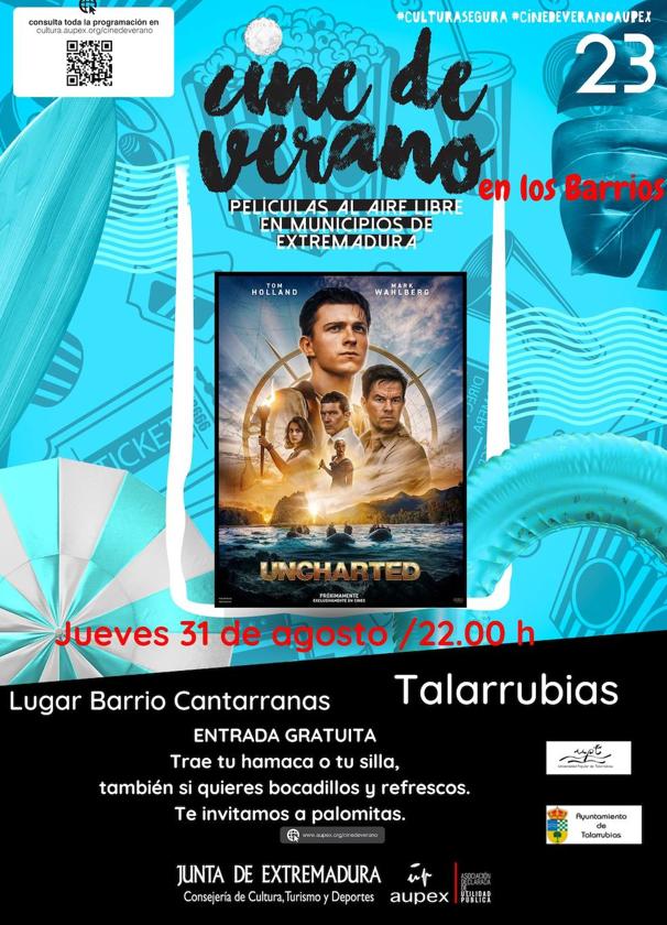 'Uncharted' cierra el ciclo de cine de verano en Talarrubias