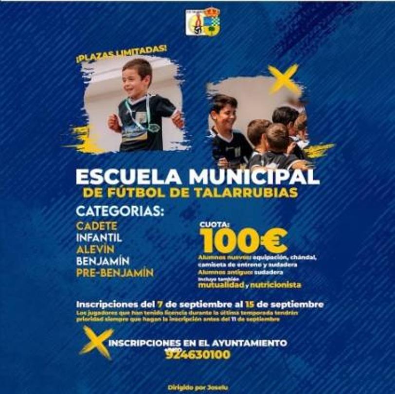 Inscripciones para la Escuela Municipal de Fútbol