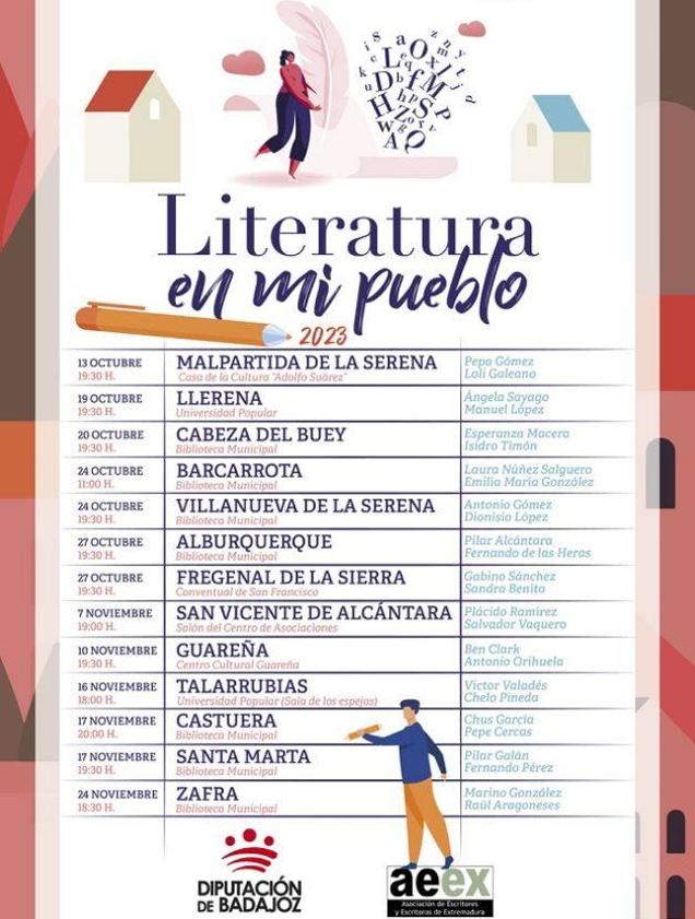 Imagen principal - Talarrubias será una de las localidades a las que llegue el programa &#039;Literatura en mi pueblo&#039;