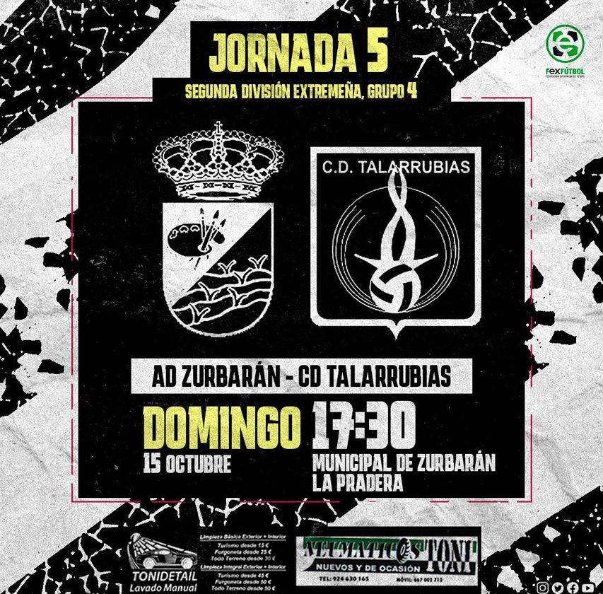 El CD Talarrubias se desplaza para enfrentarse al AD Zurbarán