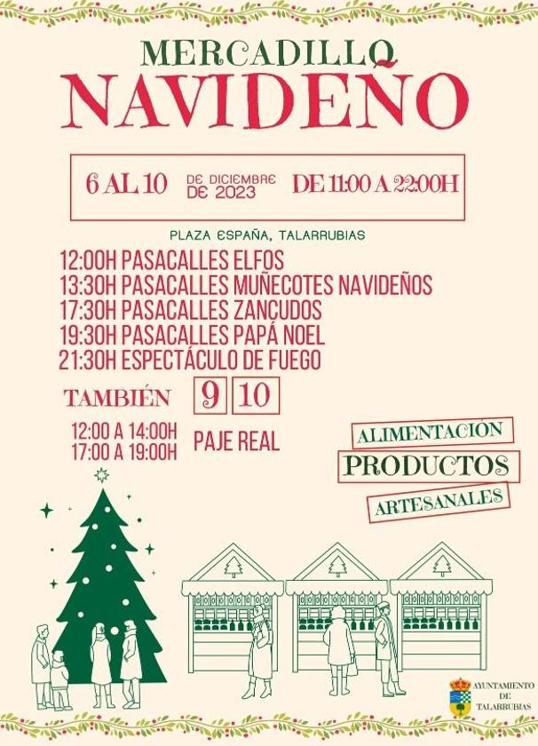 Llega el Mercado Navideño de Talarrubias con artesanía, espectáculos y animación navideña