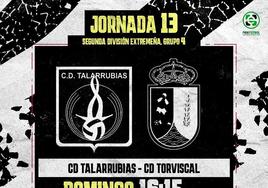 El CD Talarrubias recibe en casa al CD Torviscal
